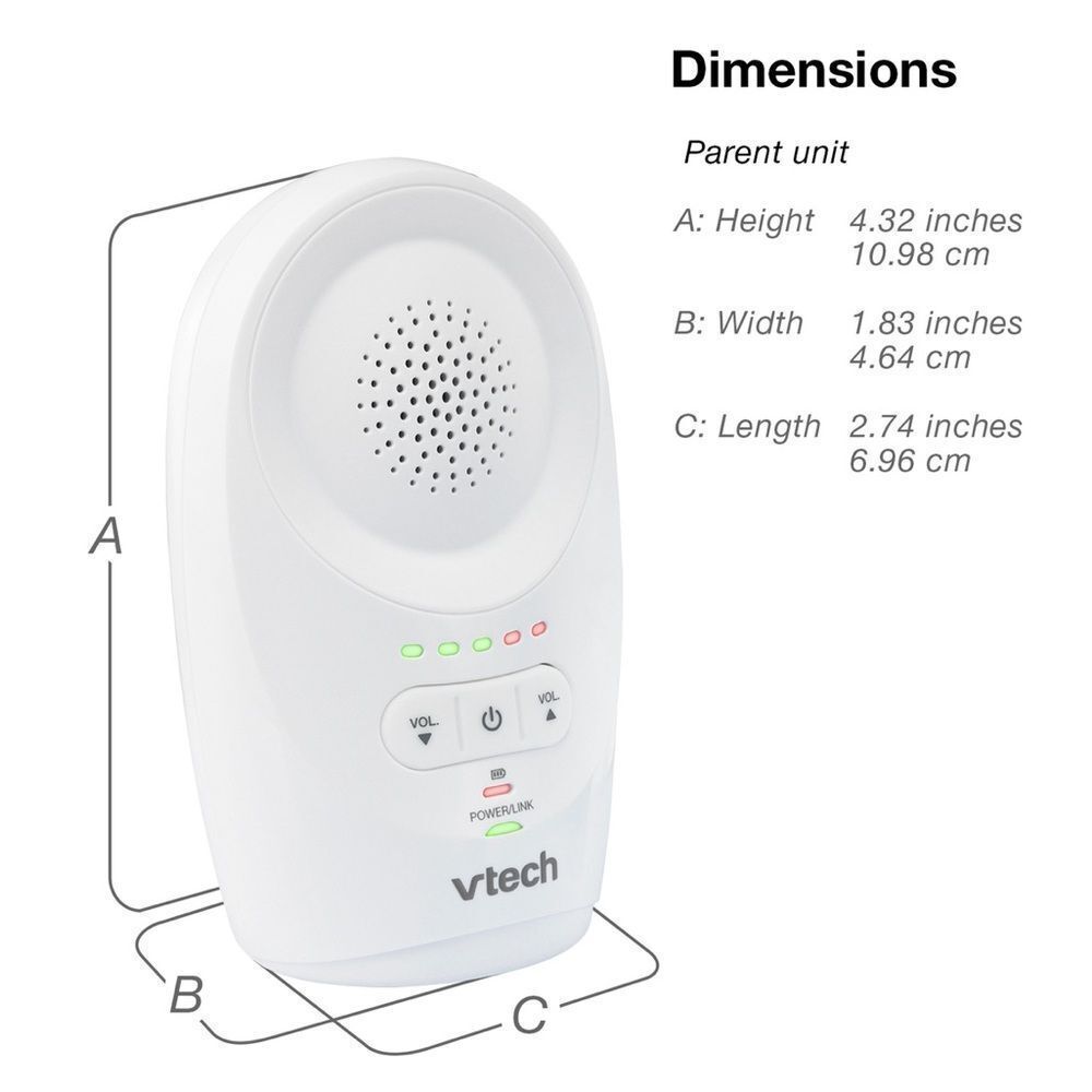 V-Tech DM1111 Enhanced Range Digital Audio Baby Monitor Parent Unit